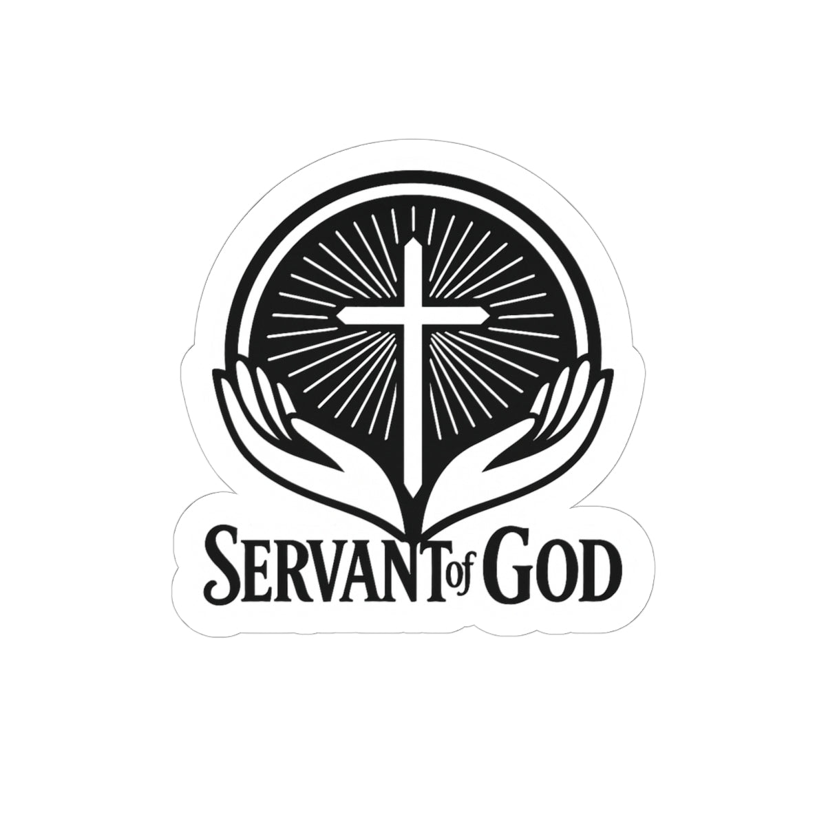 Servant of God Logo Sticker (White)