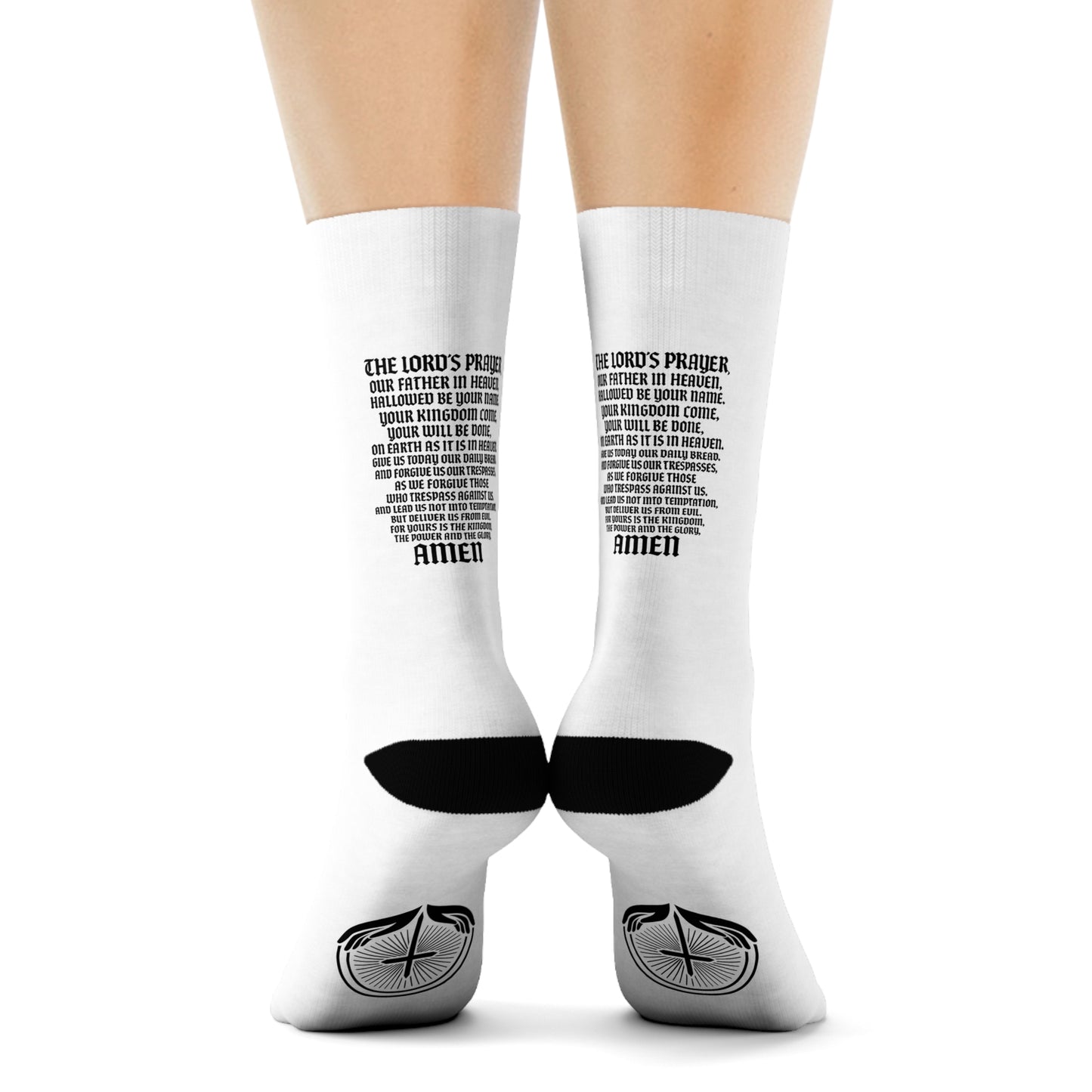 Servant of God Crew Socks — The Lord's Prayer & Cross Christian Faith Socks