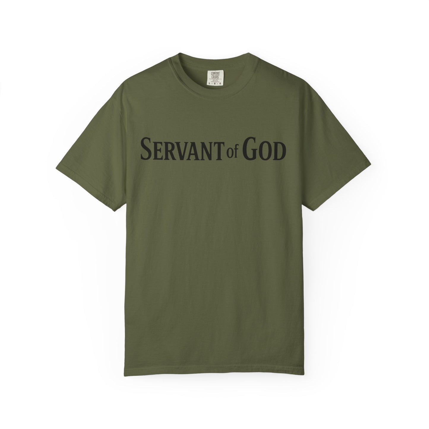 Servant of God™ T-Shirt — Cross & Praying Hands Faith Tee (black text)