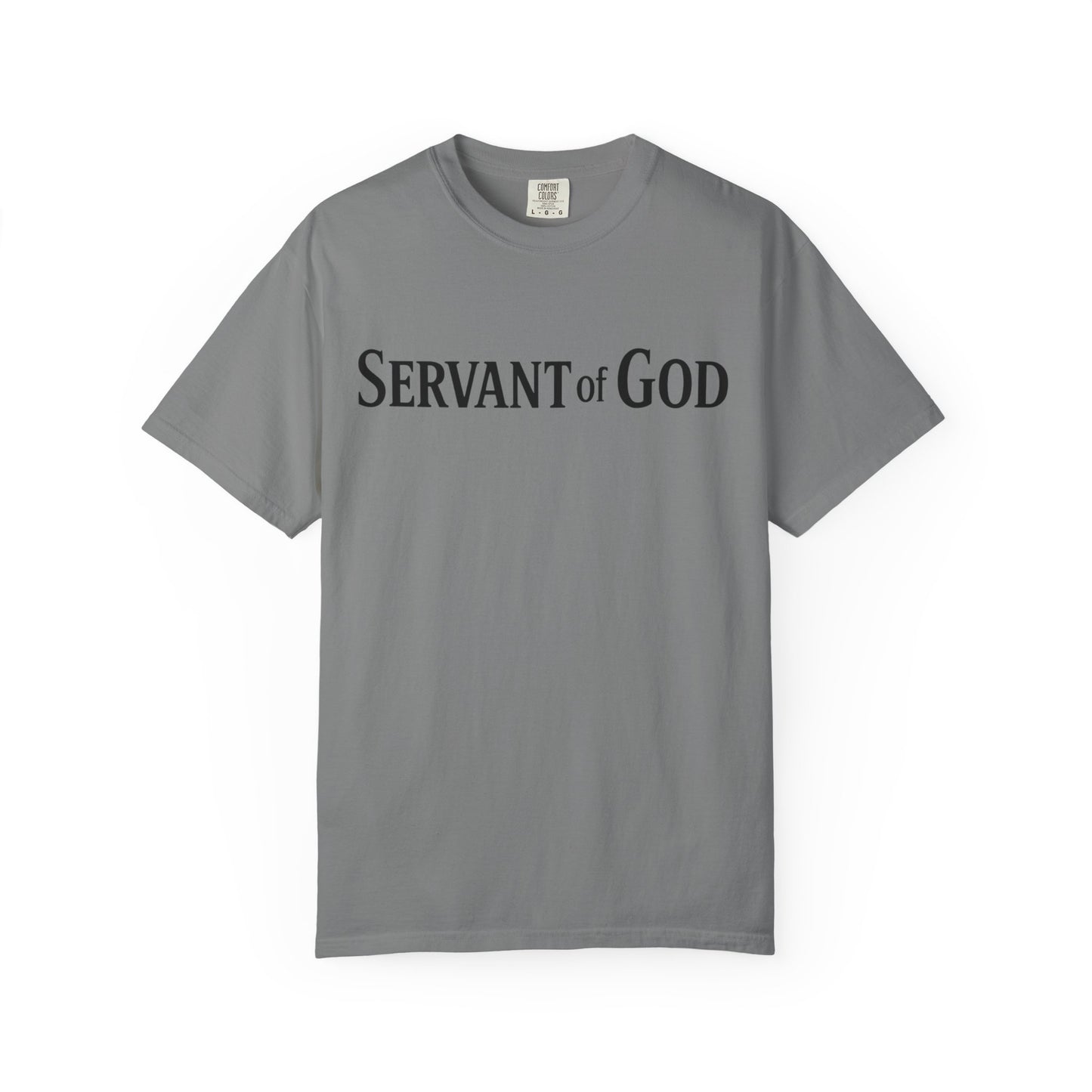 Servant of God™ T-Shirt — Cross & Praying Hands Faith Tee (black text)