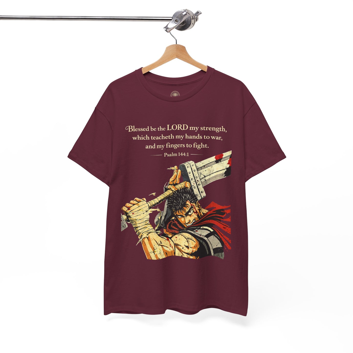 Servant of God™ “Trained For War” Psalm 144:1 Christian Warrior Anime Streetwear T-Shirt
