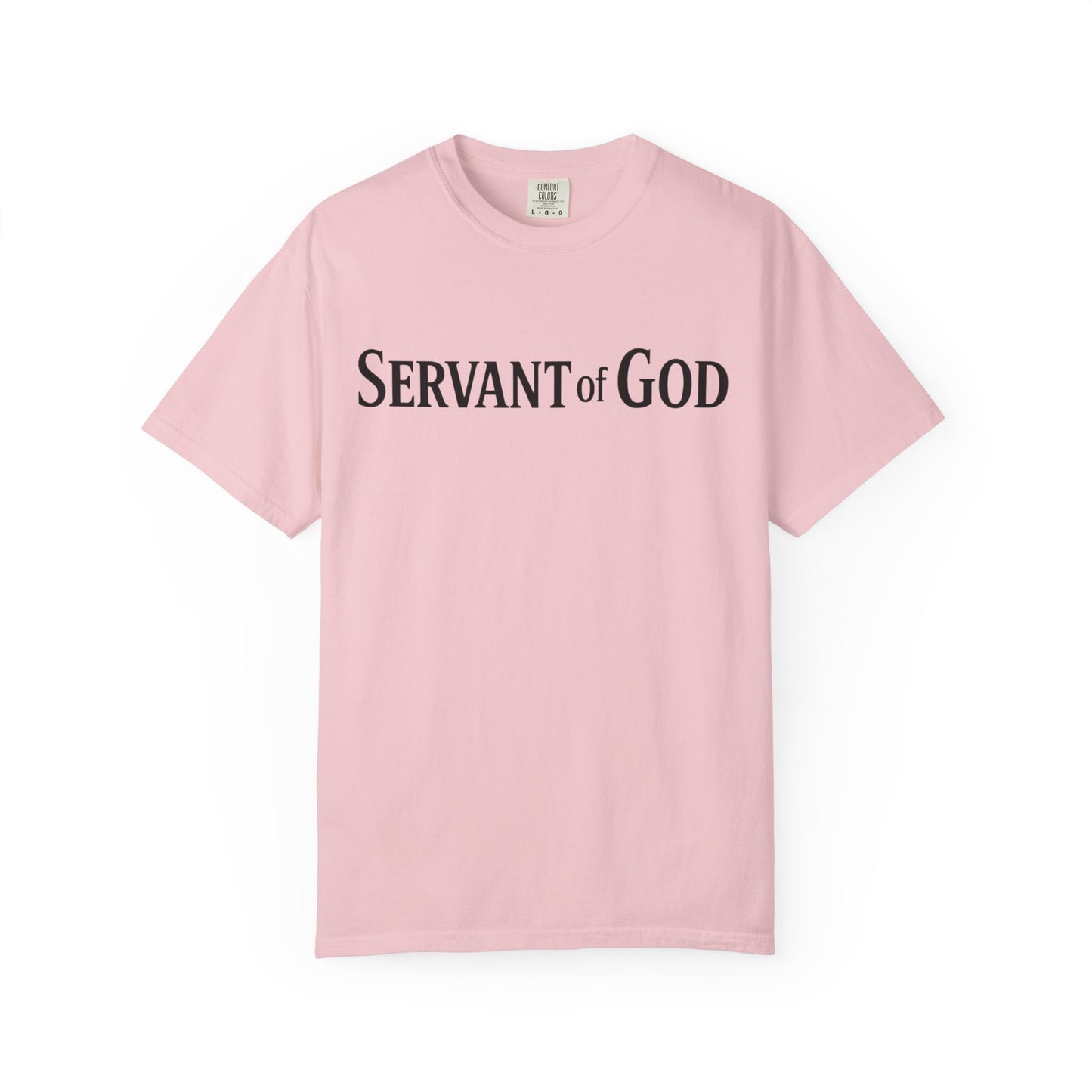 Servant of God™ T-Shirt — Cross & Praying Hands Faith Tee (black text)