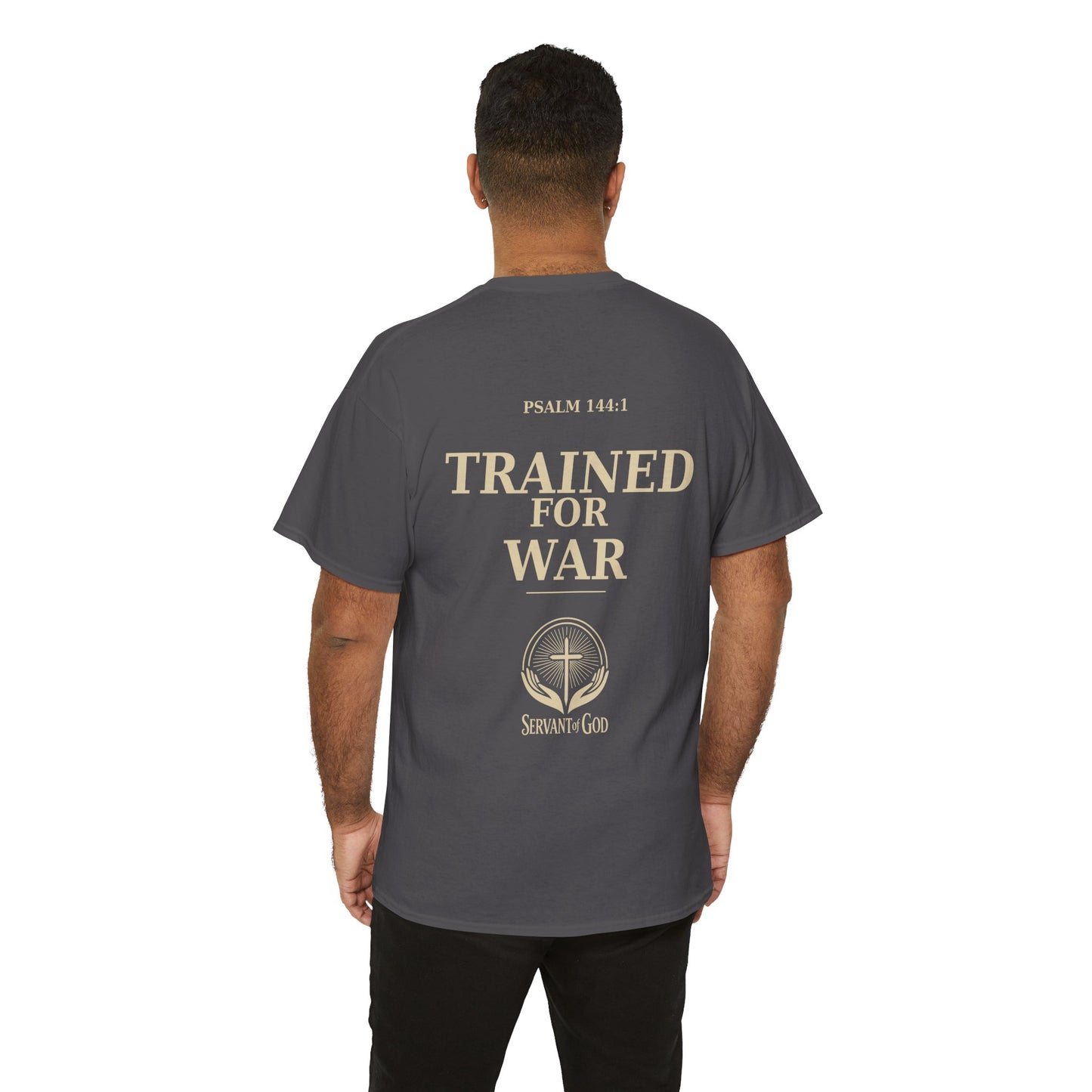 Servant of God™ “Trained For War” Psalm 144:1 Christian Warrior Anime Streetwear T-Shirt
