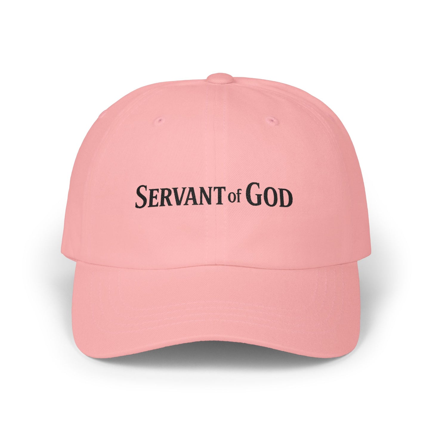 Servant of God Dad Cap — Minimalist Christian Embroidered Hat (black letters)