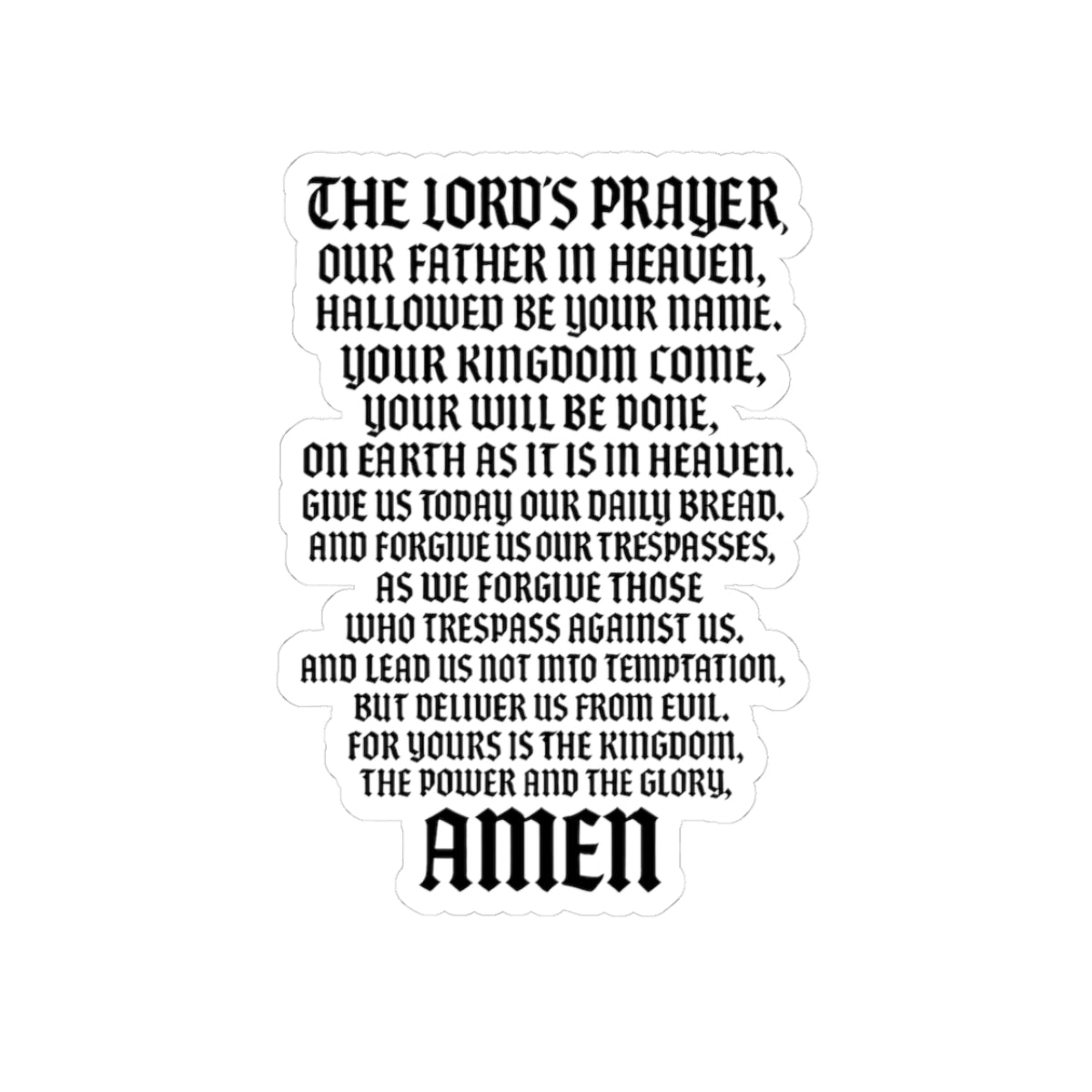 Lord’s Prayer Sticker — Inspirational Faith Decal