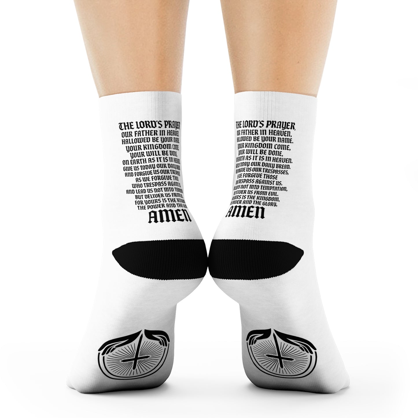 Servant of God Crew Socks — The Lord's Prayer & Cross Christian Faith Socks