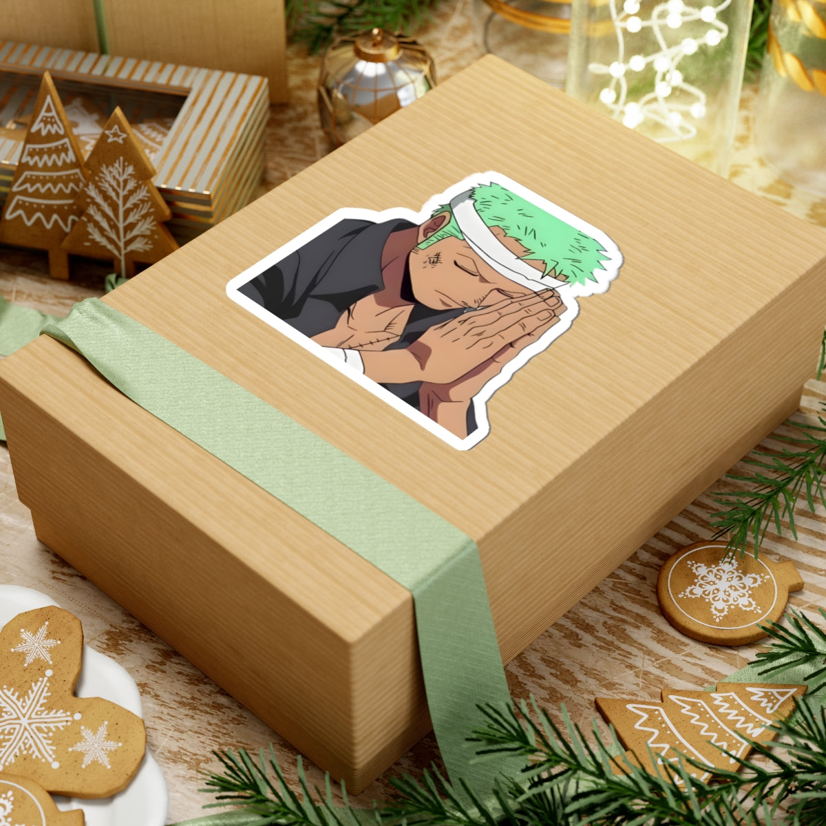 Prayer Warrior Zoro Sticker — Faith-Inspired Anime Sticker