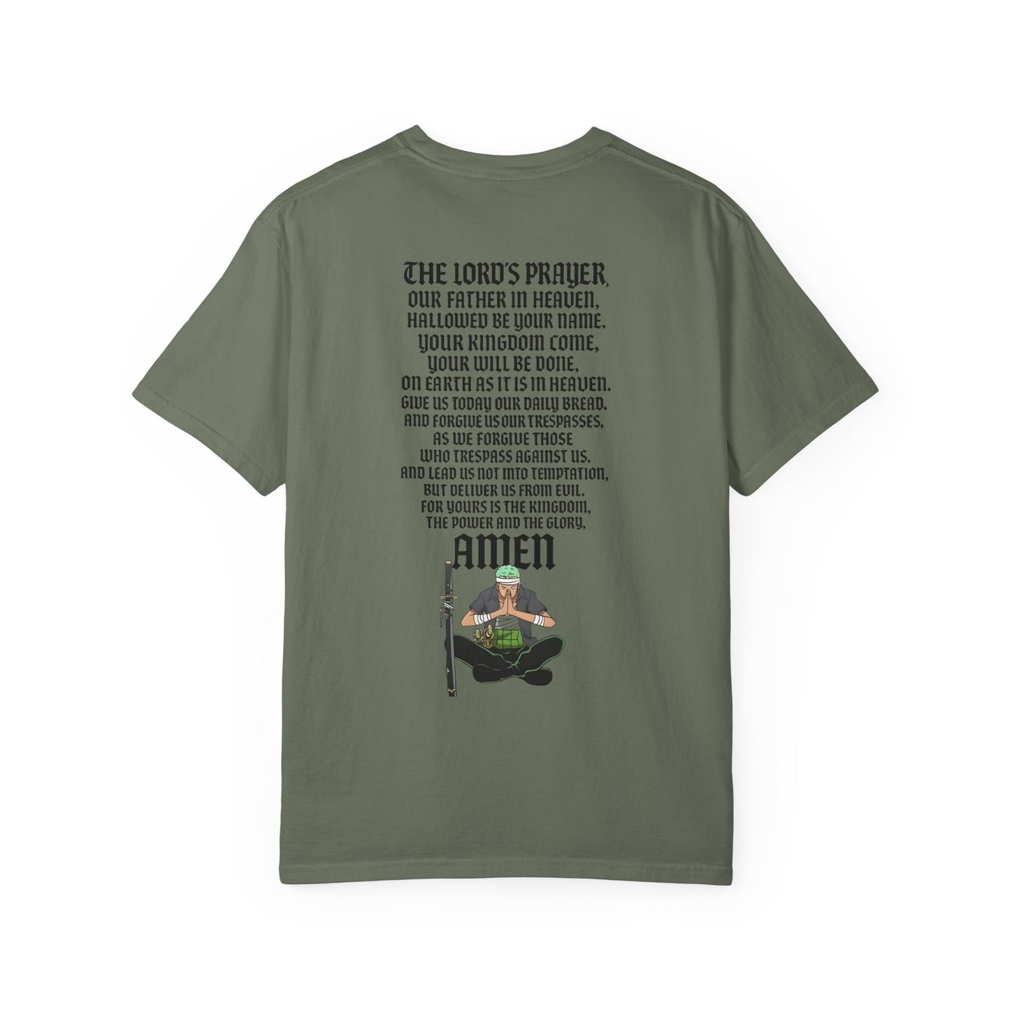 Prayer Warrior Samurai Anime T-Shirt — Servant of God™ “Lord’s Prayer” Graphic