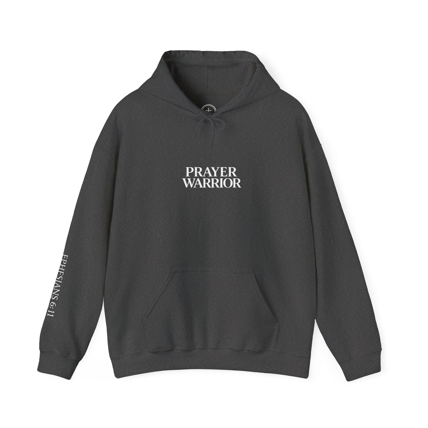 Prayer Warrior Hoodie – Ephesians 6:11 Christian Streetwear | ServantOfGod (White Text)
