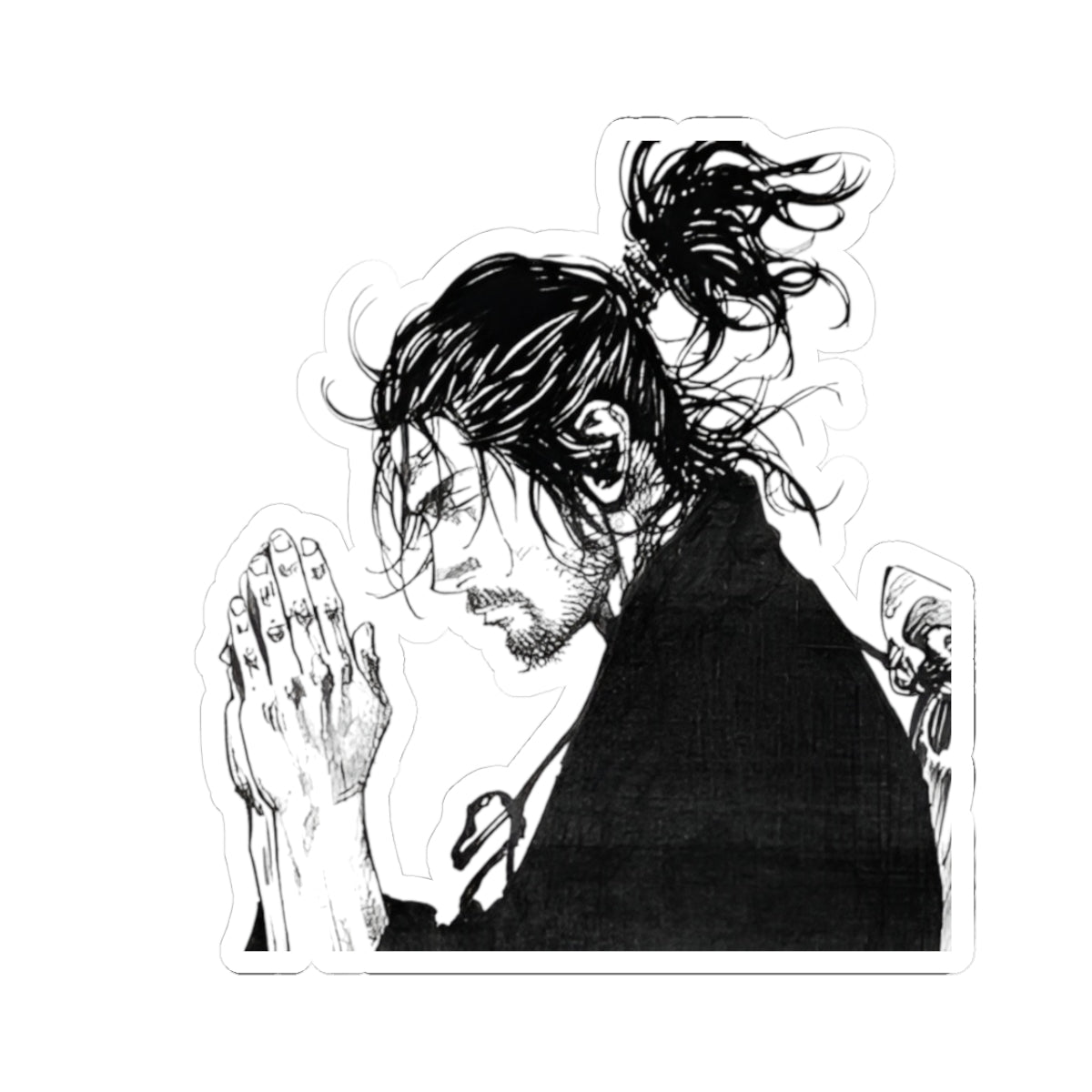 Prayer Warrior Musashi Sticker — Inspirational Faith & Samurai Decal