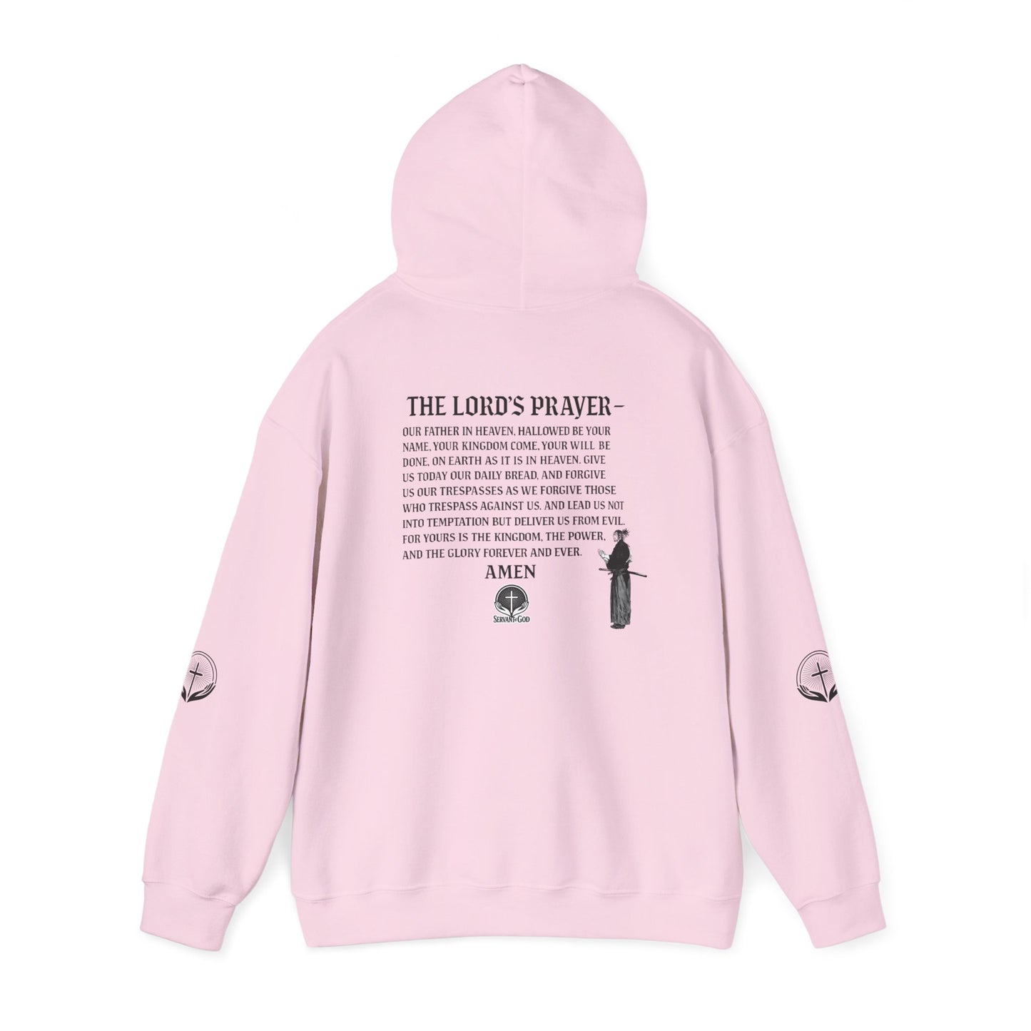 Prayer Warrior Samurai Hoodie — "Servant of God" Lord’s Prayer Design