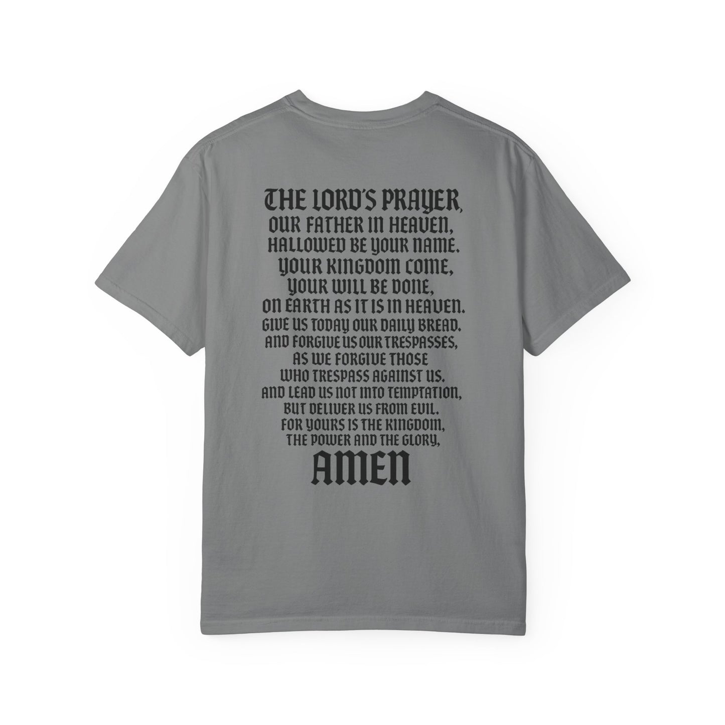 Lord’s Prayer T-Shirt — Servant of God™, Faith Tee (black text)