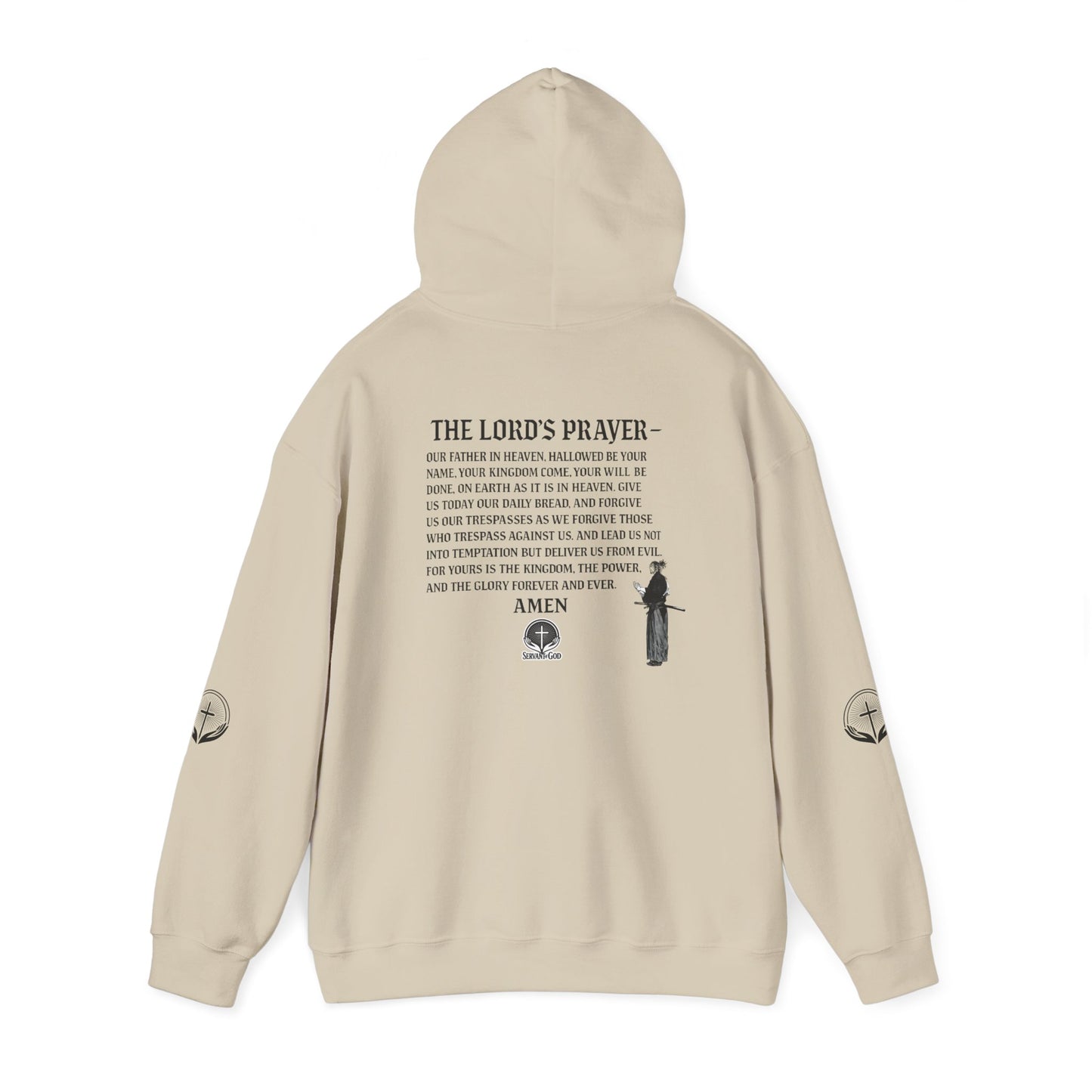 Prayer Warrior Samurai Hoodie — "Servant of God" Lord’s Prayer Design