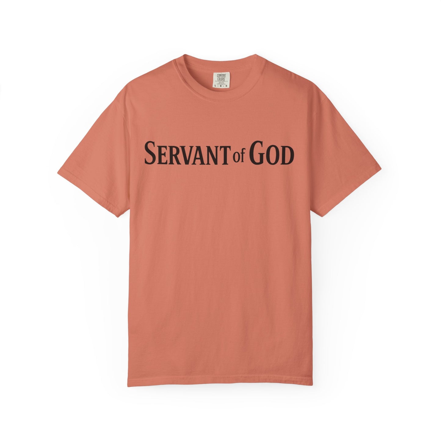 Servant of God™ T-Shirt — Cross & Praying Hands Faith Tee (black text)