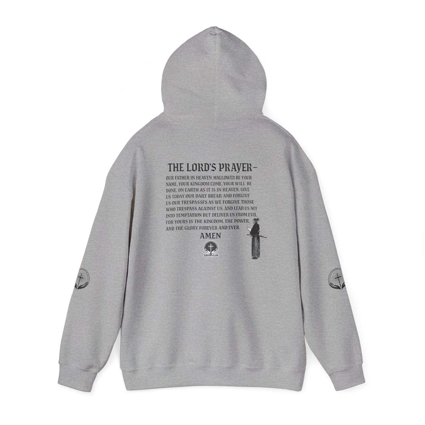 Prayer Warrior Samurai Hoodie — "Servant of God" Lord’s Prayer Design