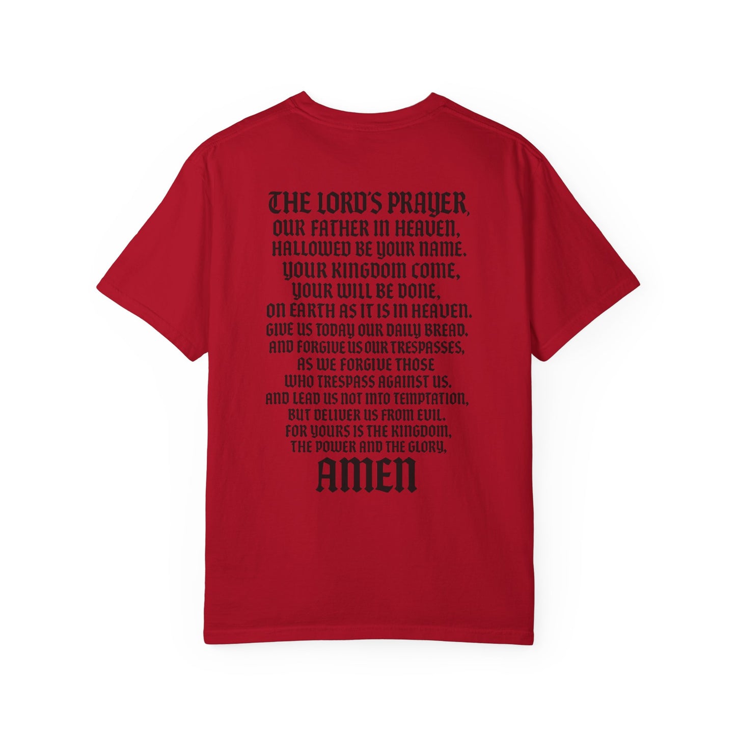 Lord’s Prayer T-Shirt — Servant of God™, Faith Tee (black text)