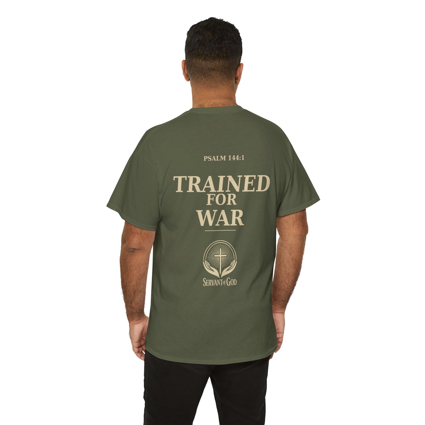 Servant of God™ “Trained For War” Psalm 144:1 Christian Warrior Anime Streetwear T-Shirt