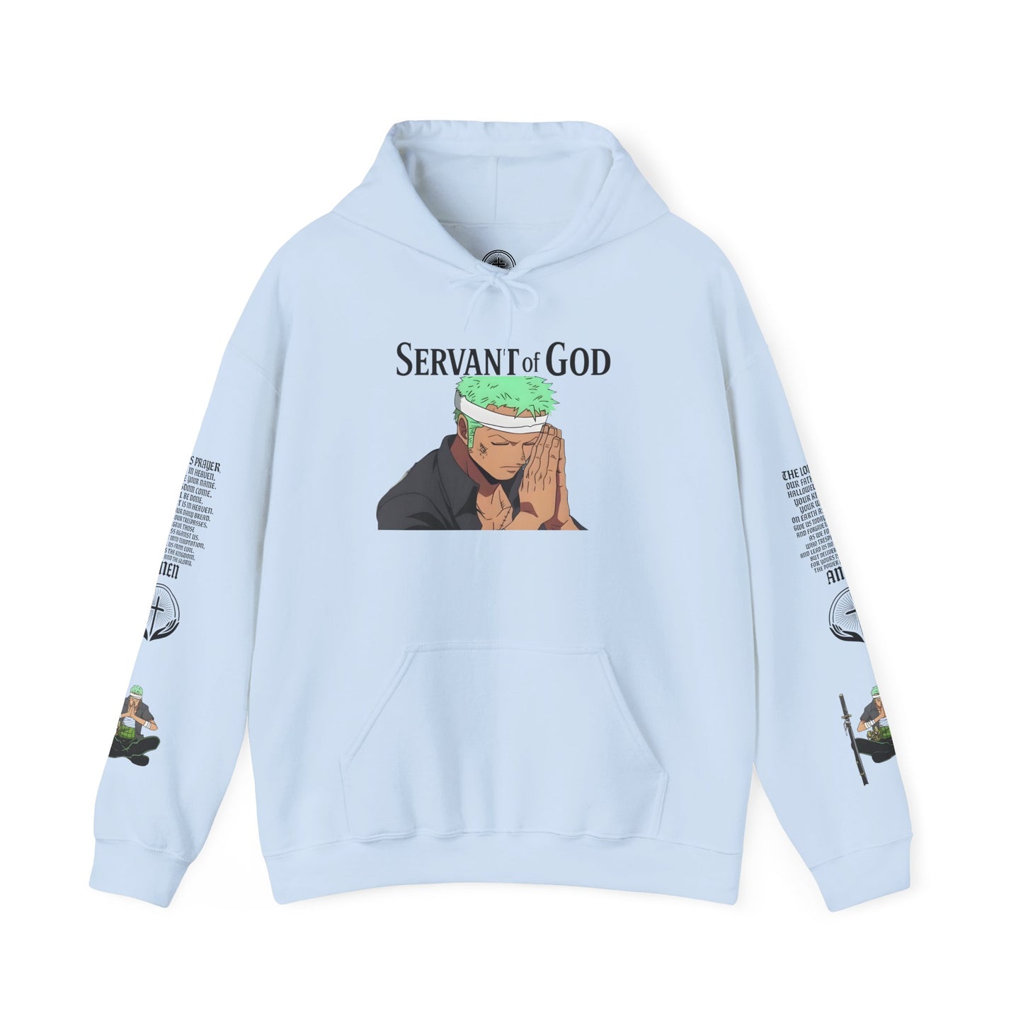 Prayer Warrior Zoro Hoodie — "Servant of God" Lord’s Prayer Design