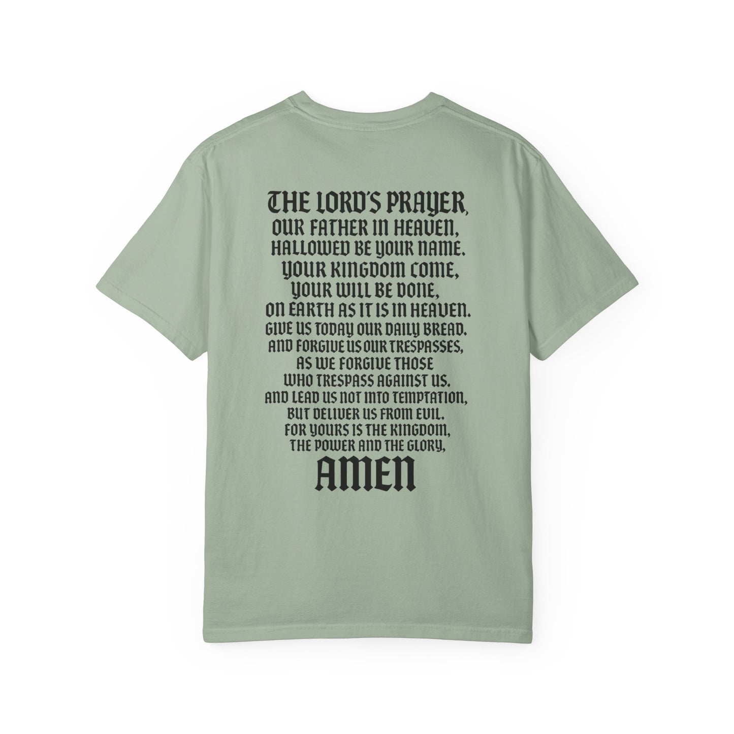 Lord’s Prayer T-Shirt — Servant of God™, Faith Tee (black text)
