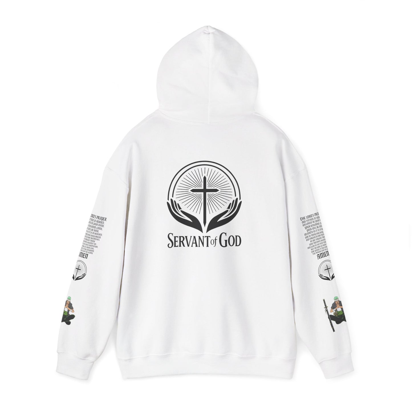 Prayer Warrior Zoro Hoodie — "Servant of God" Lord’s Prayer Design