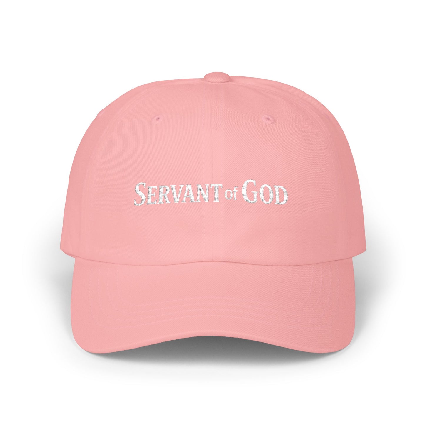 Servant of God™ Dad Cap — Minimalist Christian Embroidered Hat (white text)