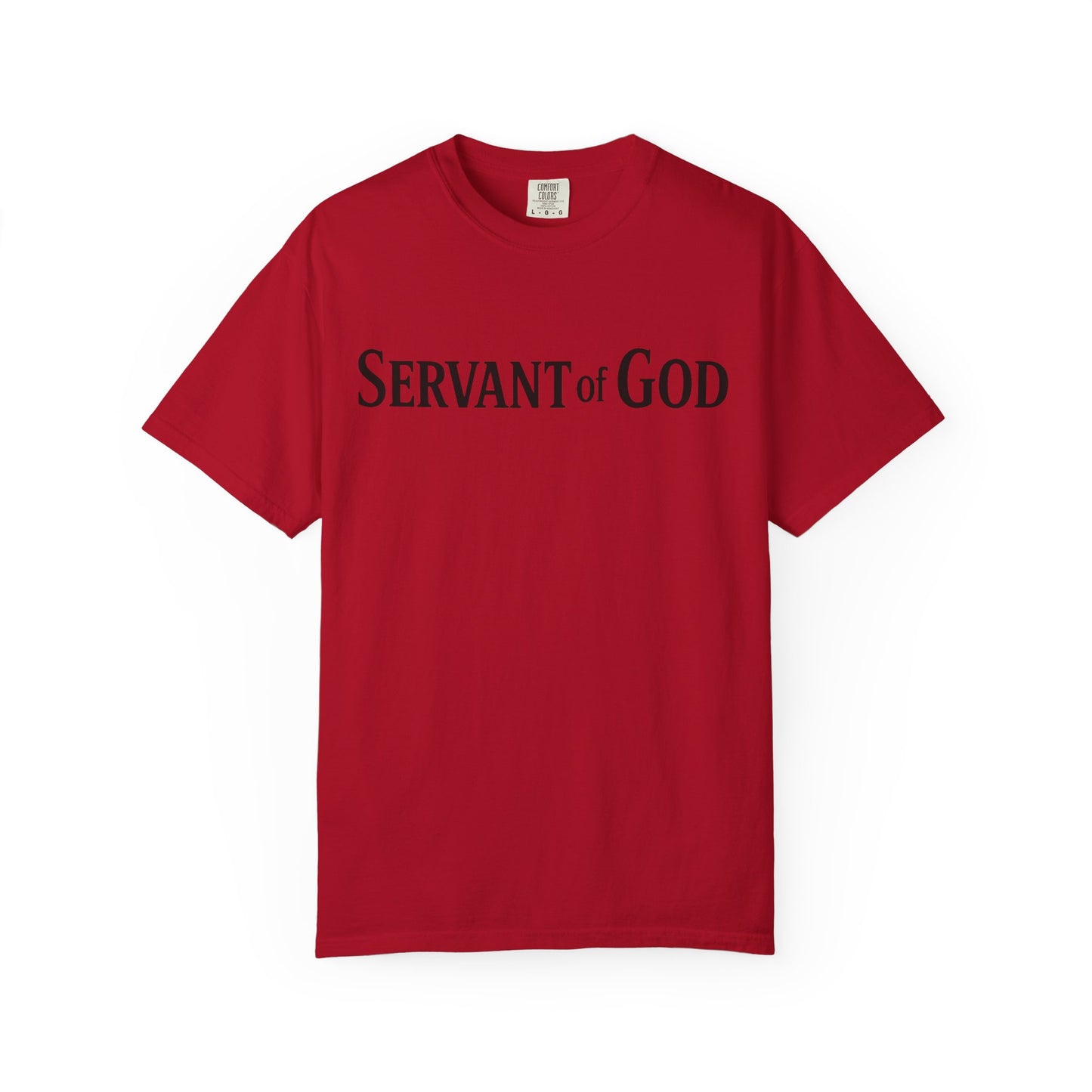 Servant of God™ T-Shirt — Cross & Praying Hands Faith Tee (black text)