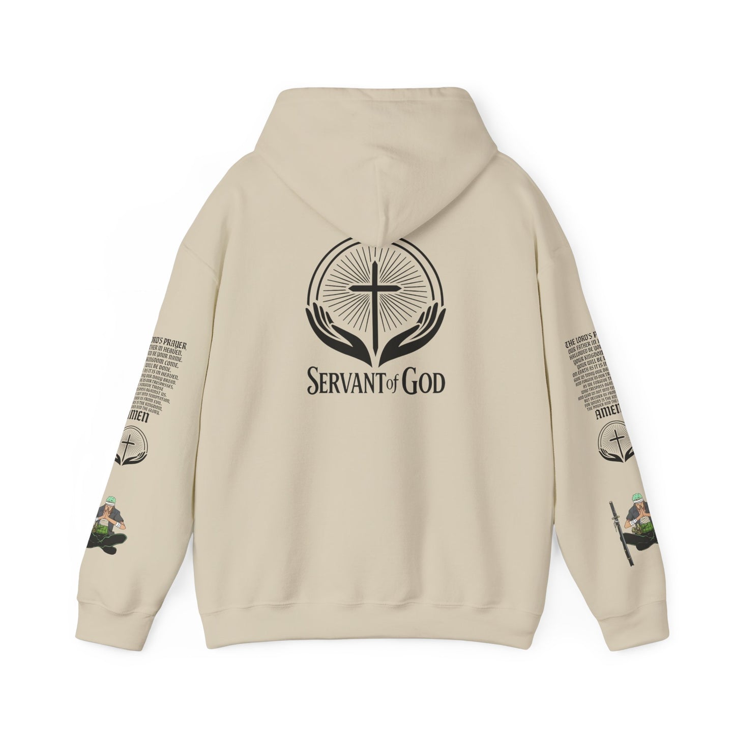 Prayer Warrior Zoro Hoodie — "Servant of God" Lord’s Prayer Design