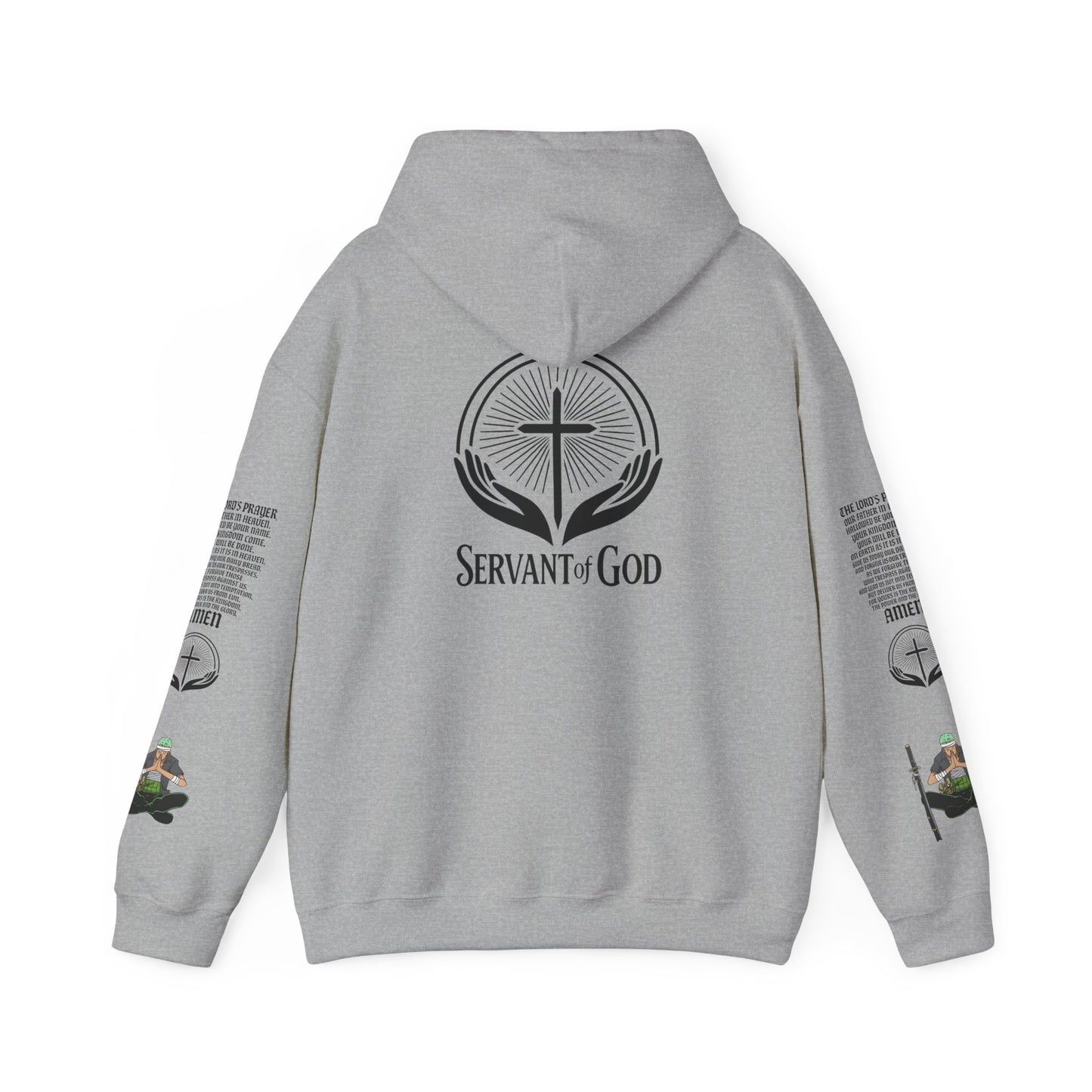 Prayer Warrior Zoro Hoodie — "Servant of God" Lord’s Prayer Design