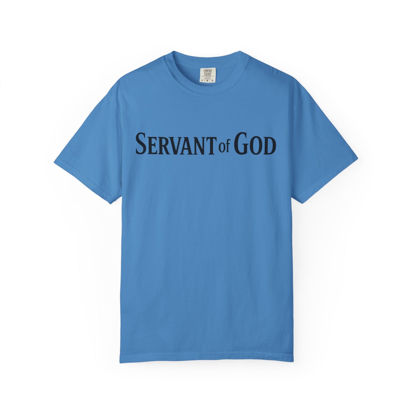 Servant of God™ T-Shirt — Cross & Praying Hands Faith Tee (black text)