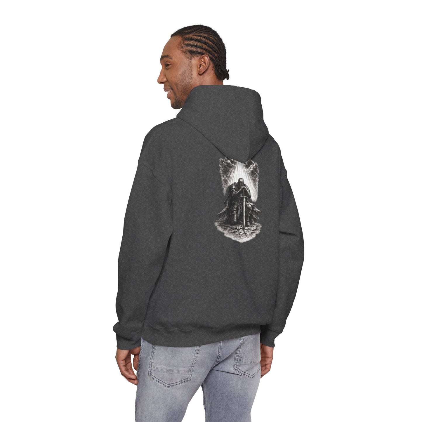 Prayer Warrior Hoodie – Ephesians 6:11 Christian Streetwear | ServantOfGod (White Text)