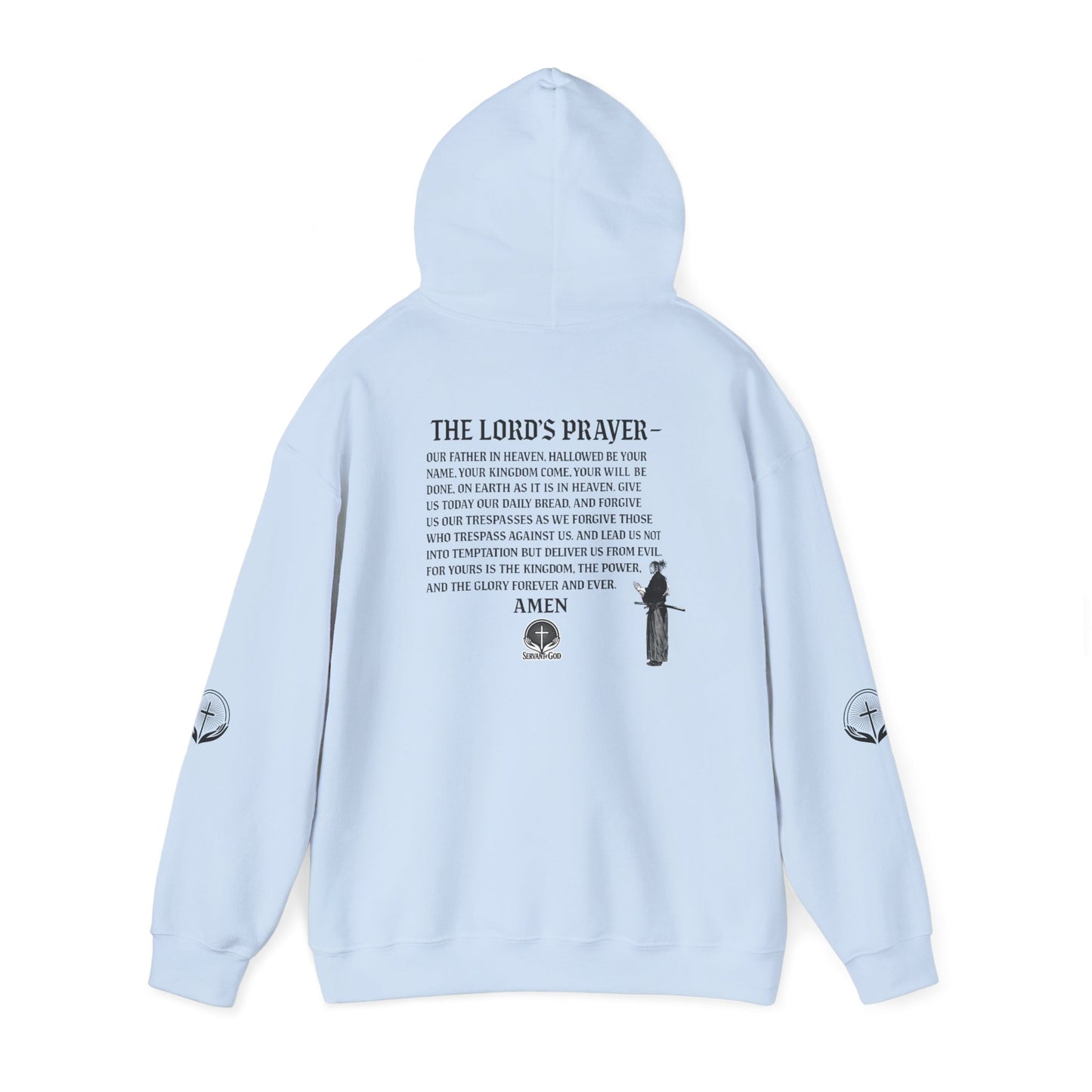 Prayer Warrior Samurai Hoodie — "Servant of God" Lord’s Prayer Design