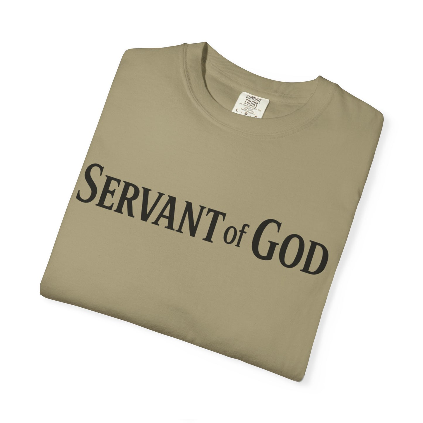 Servant of God™ T-Shirt — Cross & Praying Hands Faith Tee (black text)