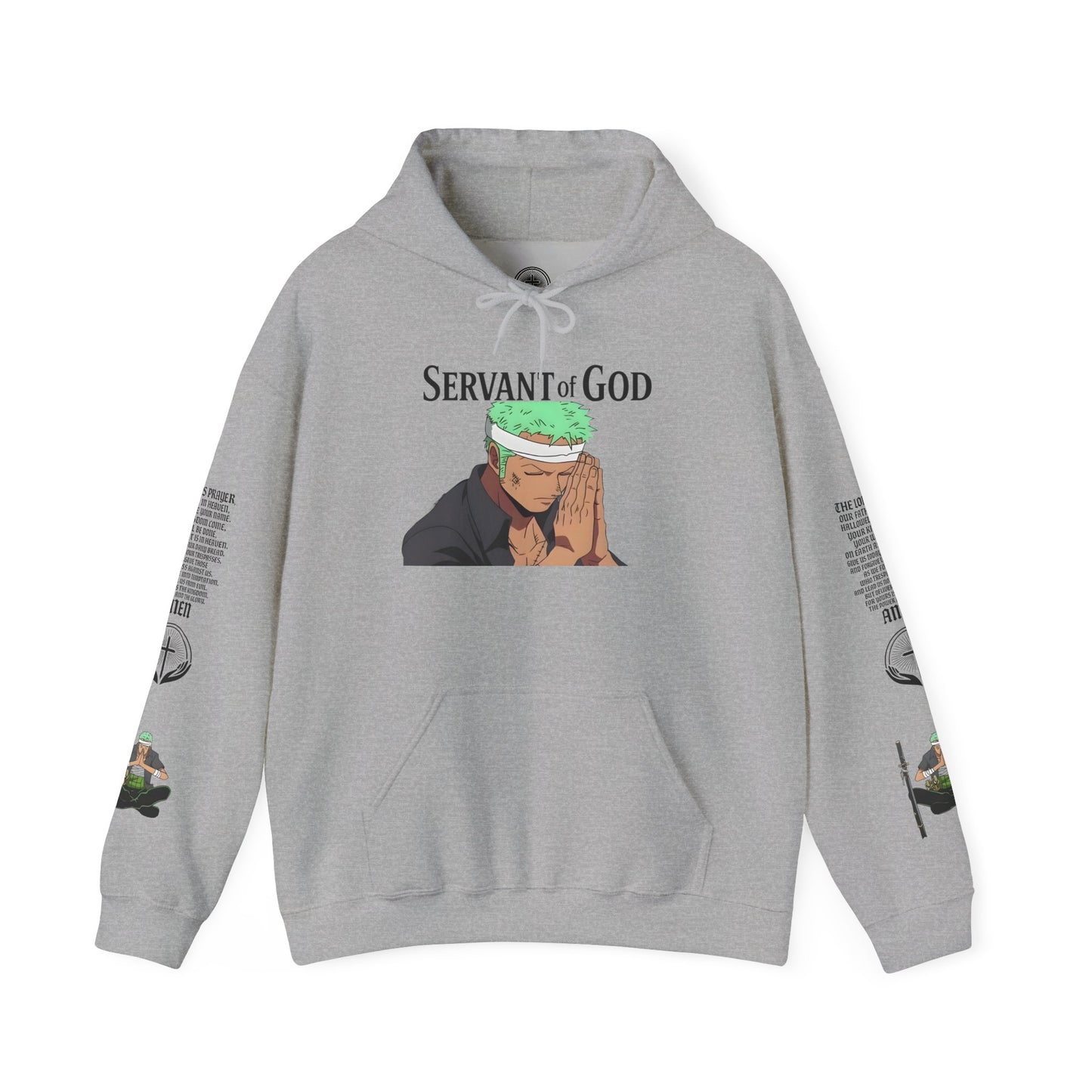 Prayer Warrior Zoro Hoodie — "Servant of God" Lord’s Prayer Design