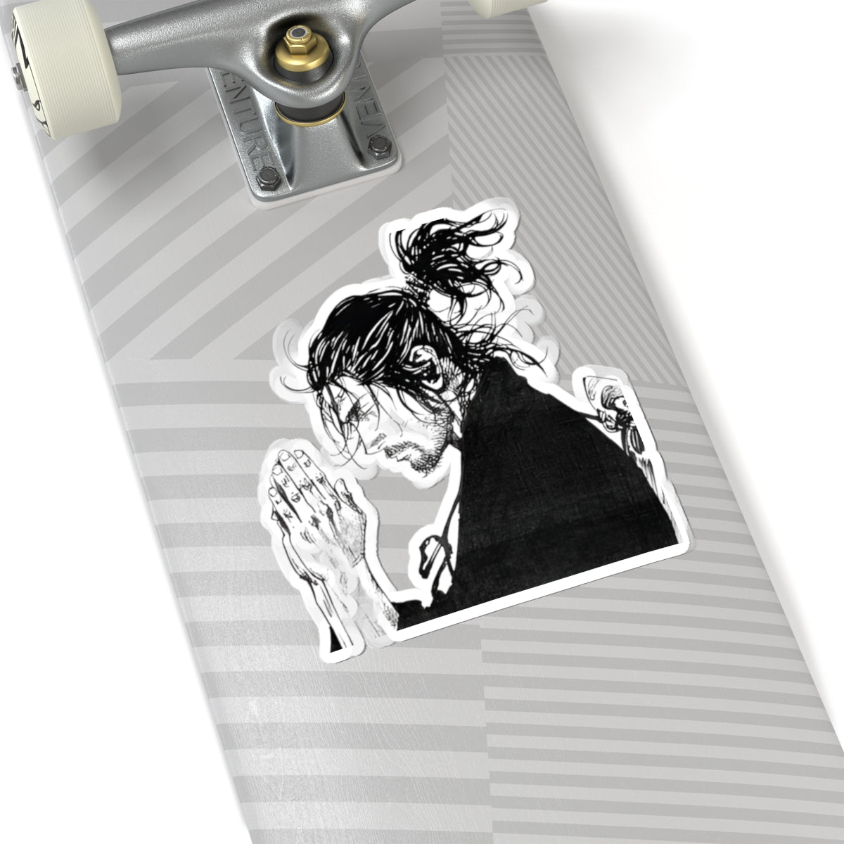 Prayer Warrior Musashi Sticker — Inspirational Faith & Samurai Decal