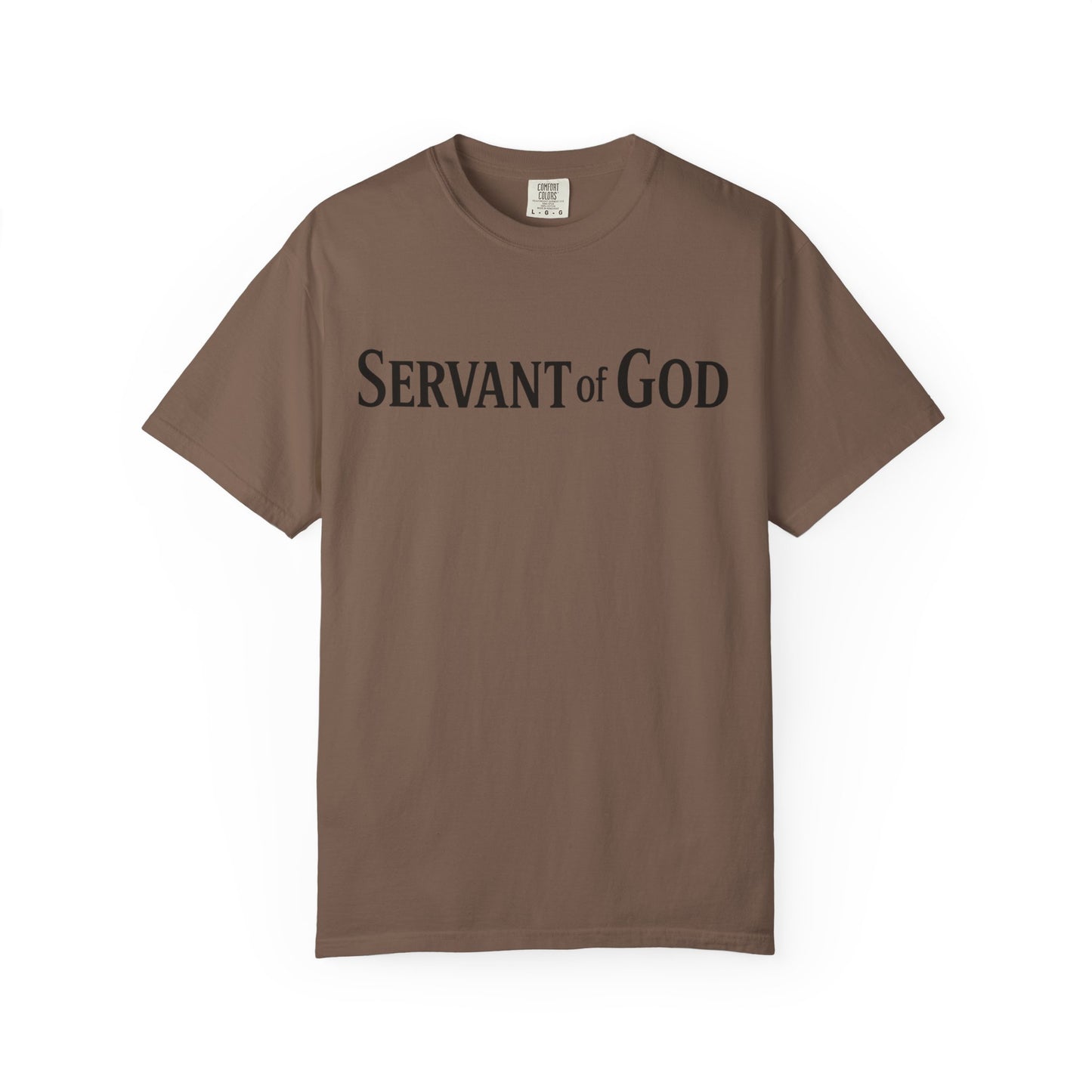 Servant of God™ T-Shirt — Cross & Praying Hands Faith Tee (black text)
