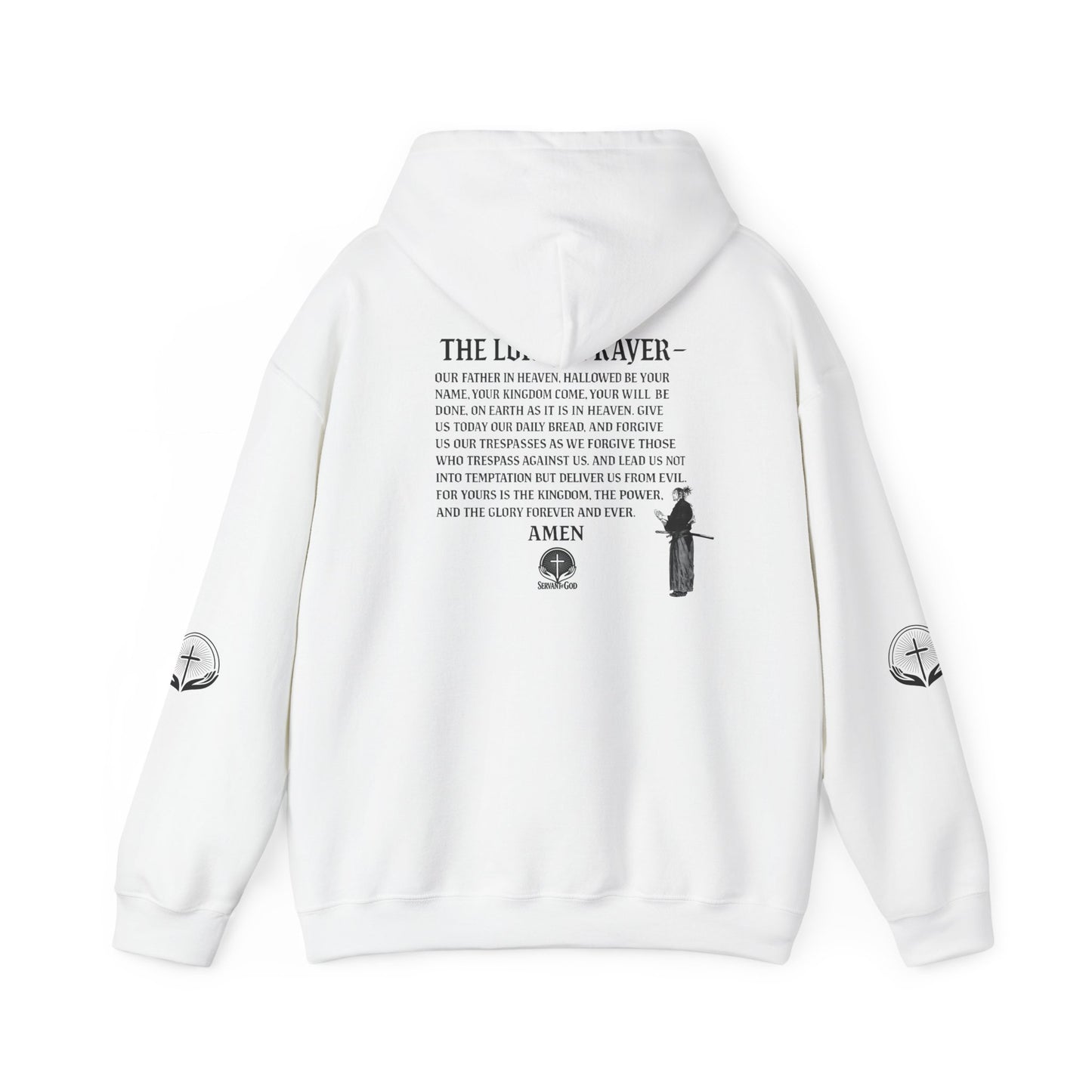 Prayer Warrior Samurai Hoodie — "Servant of God" Lord’s Prayer Design