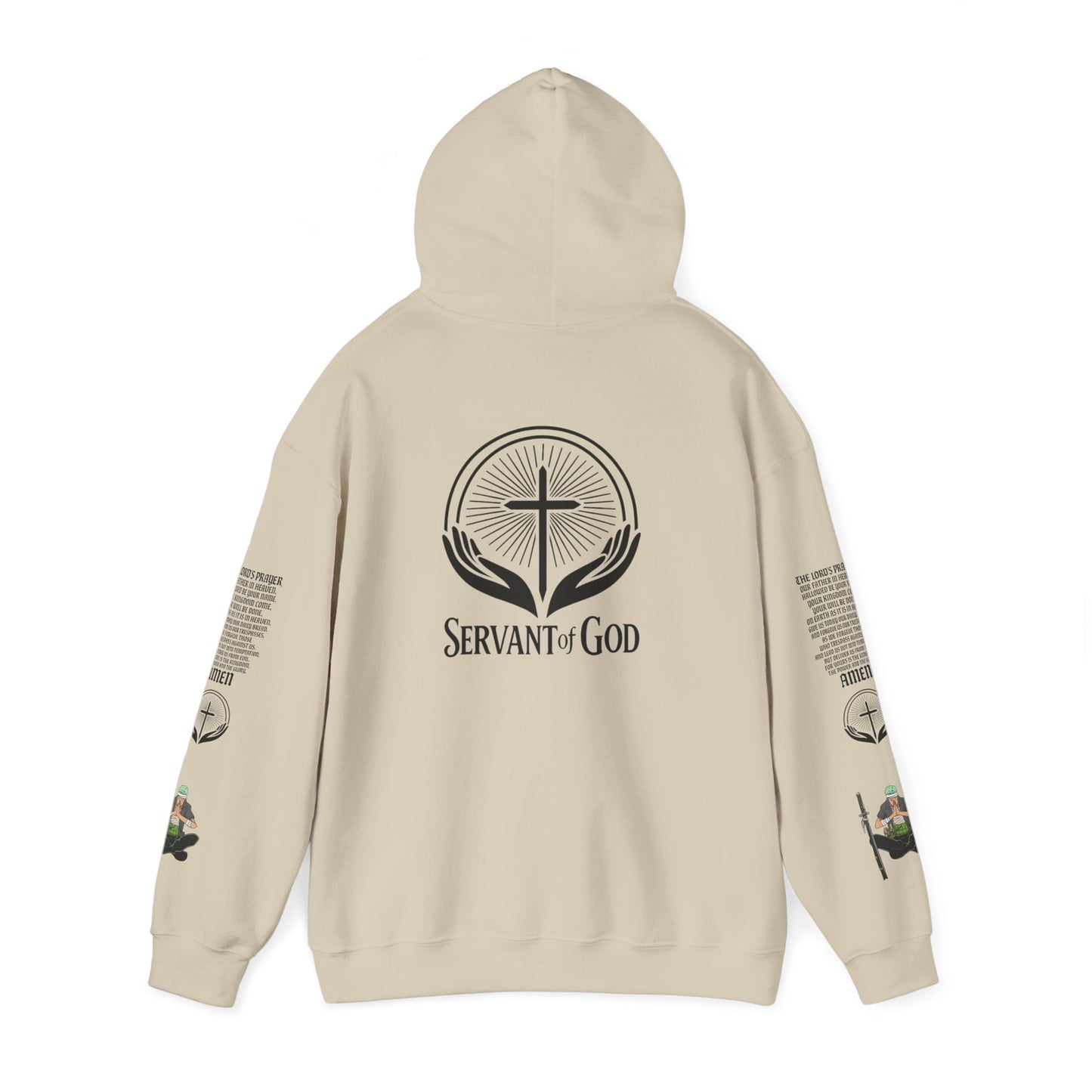 Prayer Warrior Zoro Hoodie — "Servant of God" Lord’s Prayer Design