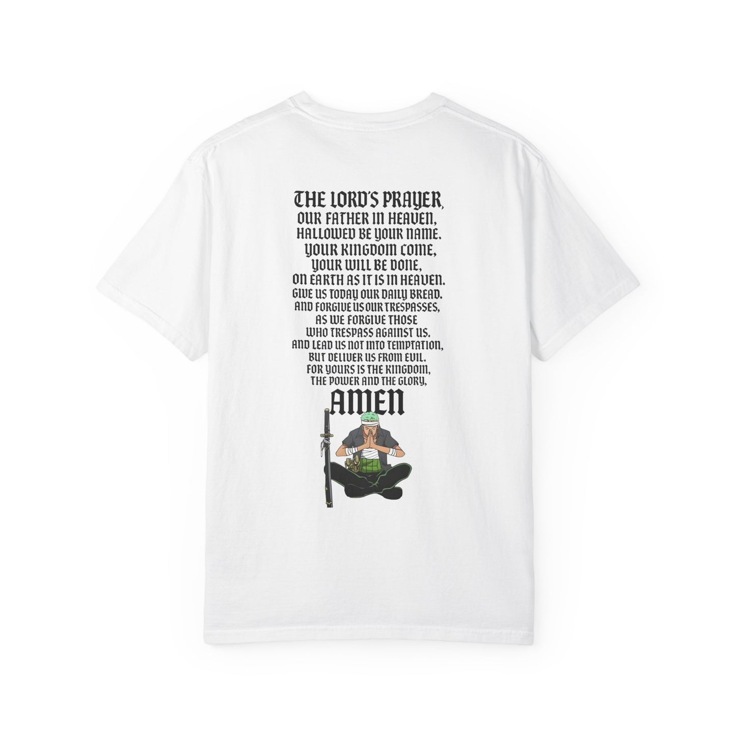 Prayer Warrior Samurai Anime T-Shirt — Servant of God™ “Lord’s Prayer” Graphic