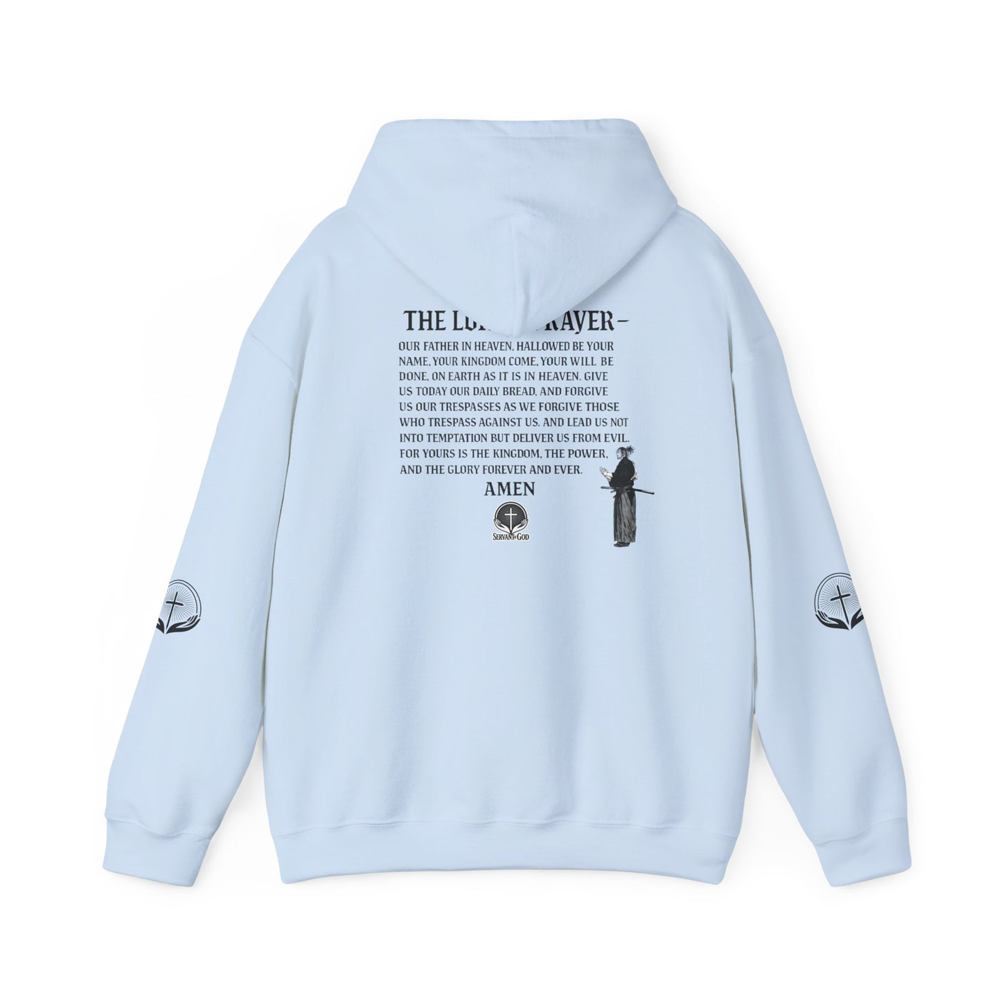 Prayer Warrior Samurai Hoodie — "Servant of God" Lord’s Prayer Design