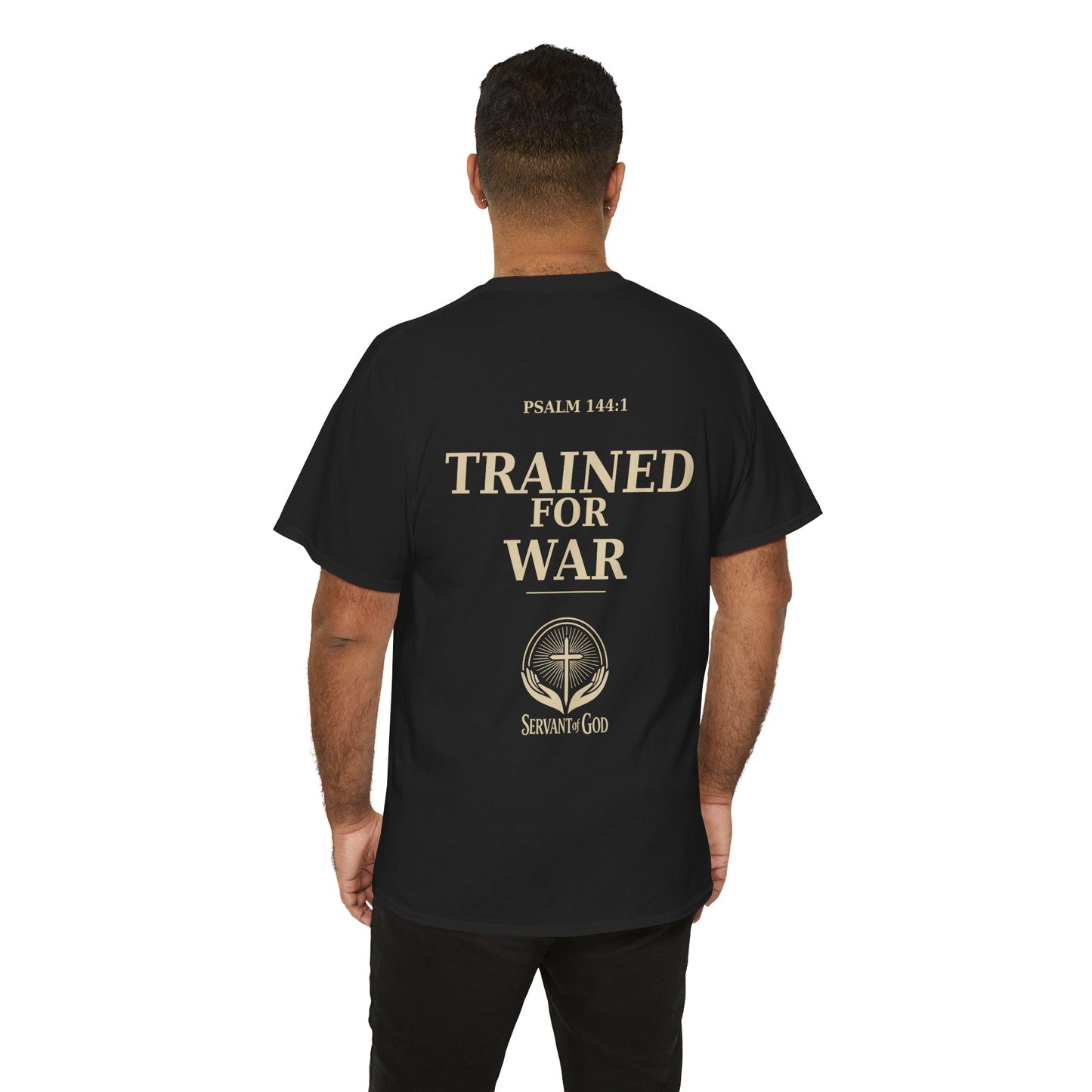 Servant of God™ “Trained For War” Psalm 144:1 Christian Warrior Anime Streetwear T-Shirt