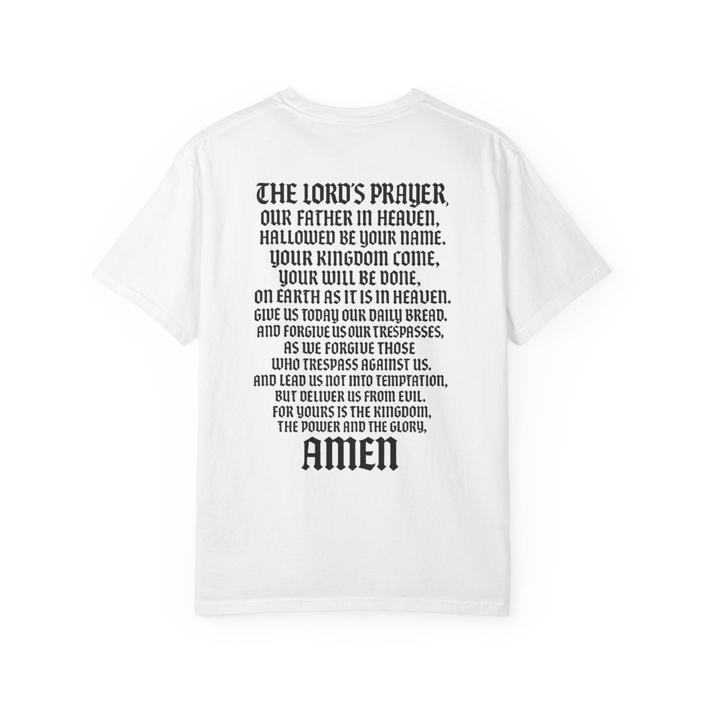 Lord’s Prayer T-Shirt — Servant of God™, Faith Tee (black text)