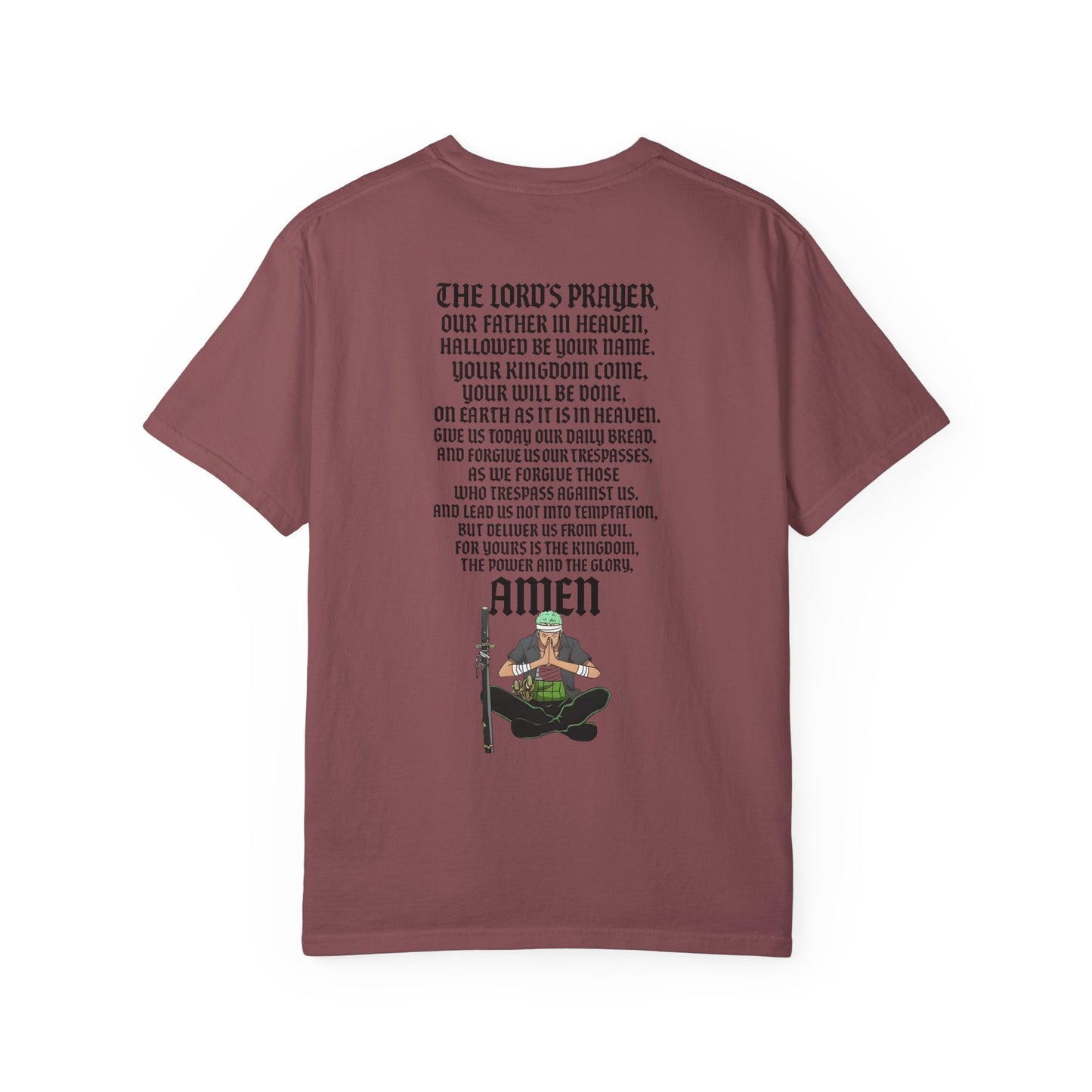 Prayer Warrior Samurai Anime T-Shirt — Servant of God™ “Lord’s Prayer” Graphic