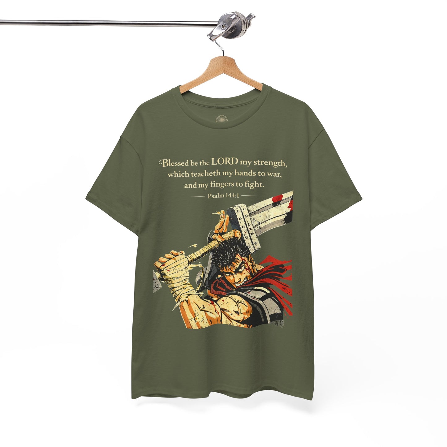 Servant of God™ “Trained For War” Psalm 144:1 Christian Warrior Anime Streetwear T-Shirt