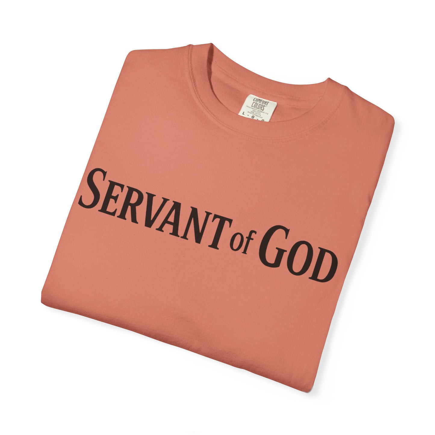 Servant of God™ T-Shirt — Cross & Praying Hands Faith Tee (black text)