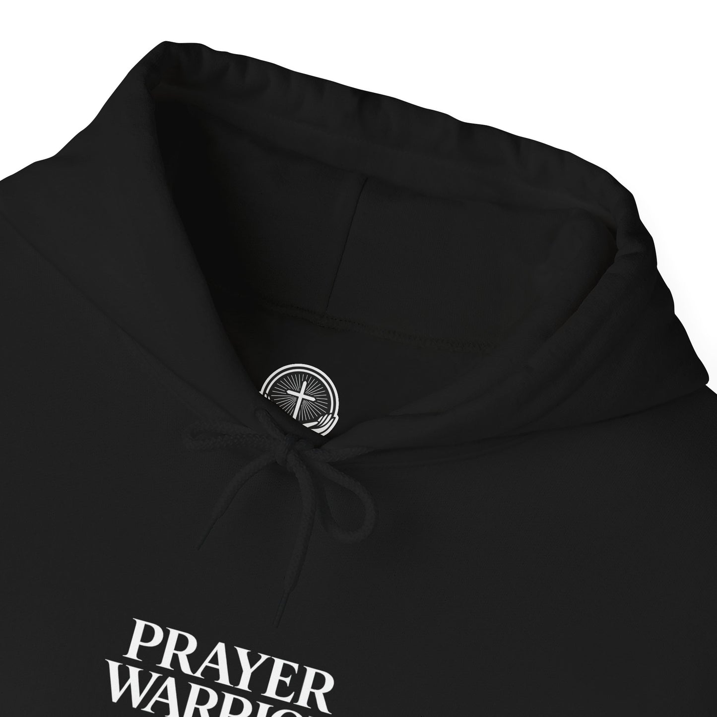 Prayer Warrior Hoodie – Ephesians 6:11 Christian Streetwear | ServantOfGod (White Text)