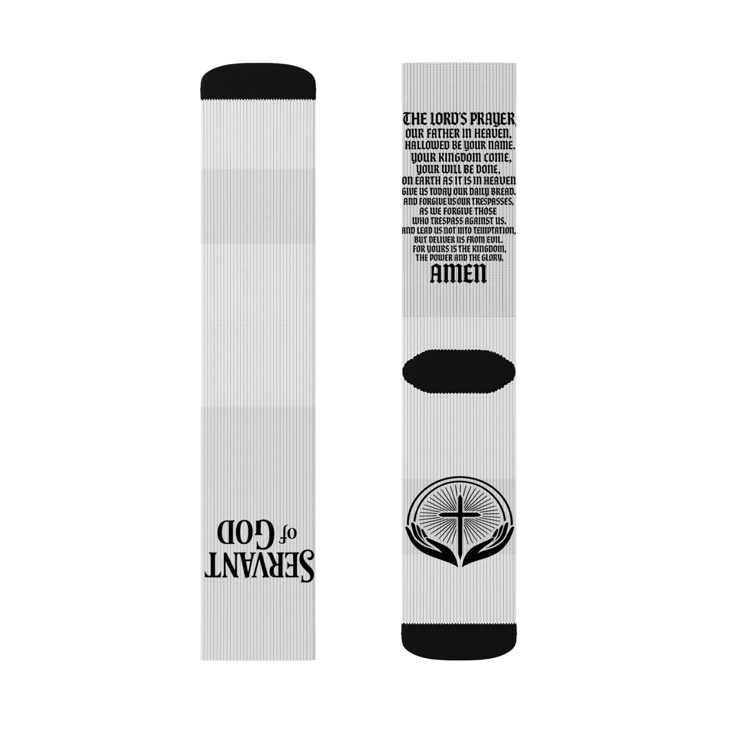 Lord’s Prayer Sublimation Socks — Musashi-Inspired Faith Design