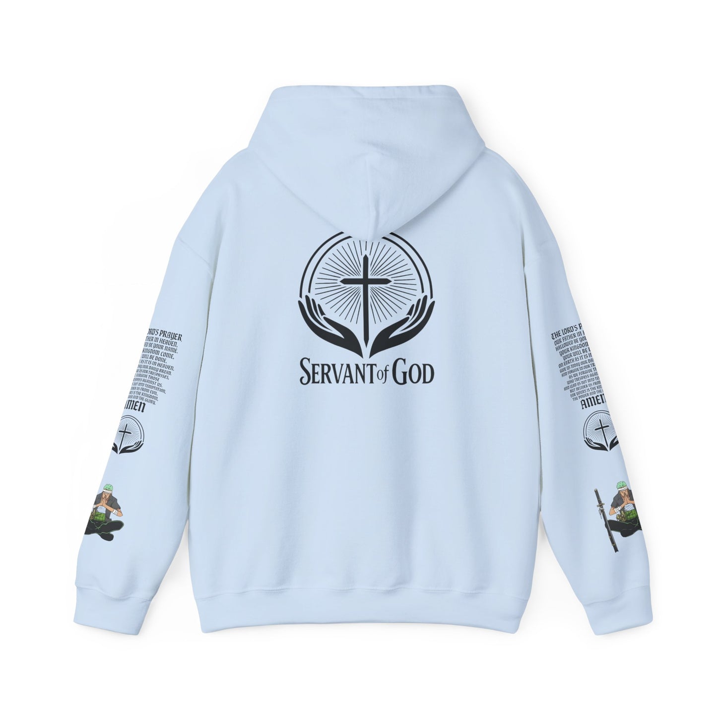 Prayer Warrior Zoro Hoodie — "Servant of God" Lord’s Prayer Design
