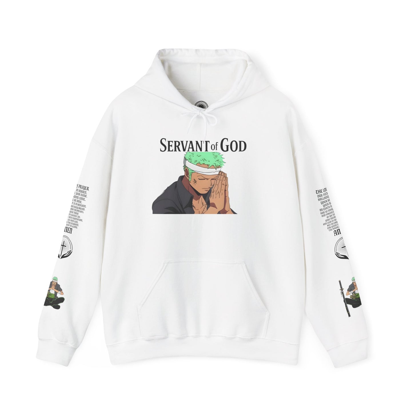 Prayer Warrior Zoro Hoodie — "Servant of God" Lord’s Prayer Design