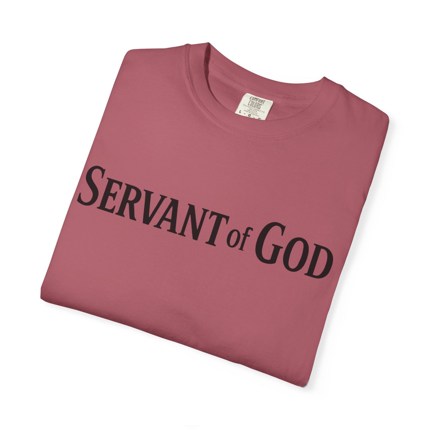 Servant of God™ T-Shirt — Cross & Praying Hands Faith Tee (black text)