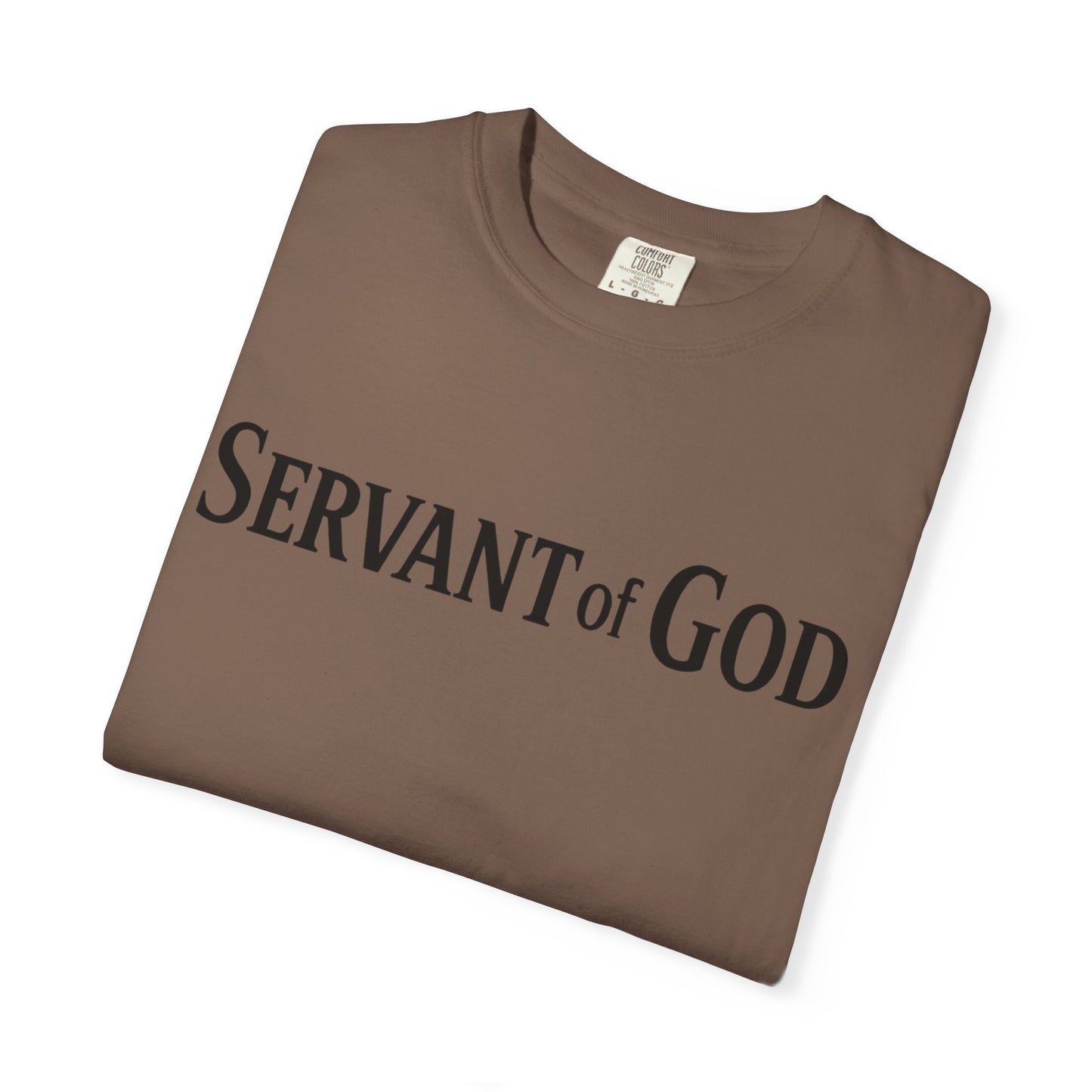 Servant of God™ T-Shirt — Cross & Praying Hands Faith Tee (black text)